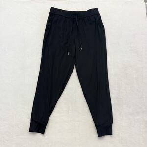 Sage Collective Womens Nylon Stretch Drawstring Joggers Pockets Black Size M